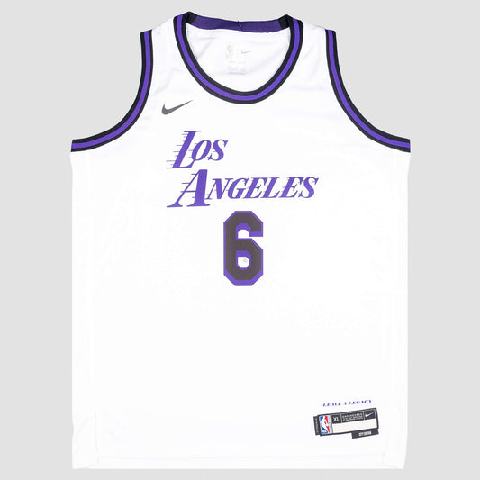 Nike City Edition Swingmam Jersey - Player - 8-20Y - La Lakers Lebron White/Purple