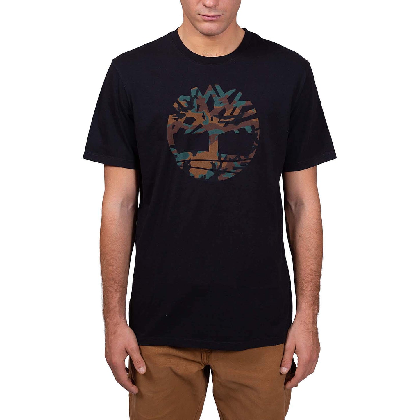 Timberland SS Camo Tree Logo T Black