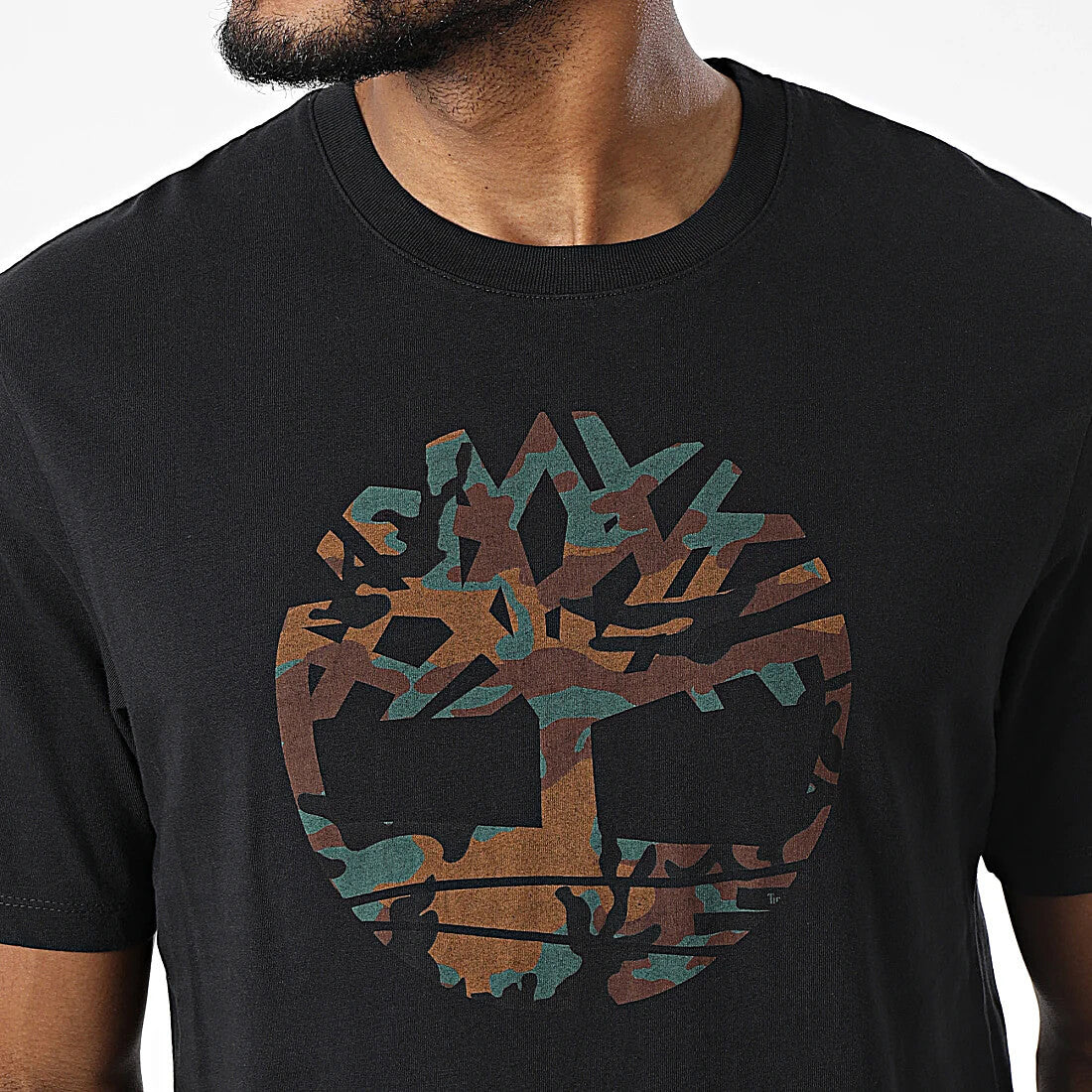 Timberland SS Camo Tree Logo T Black