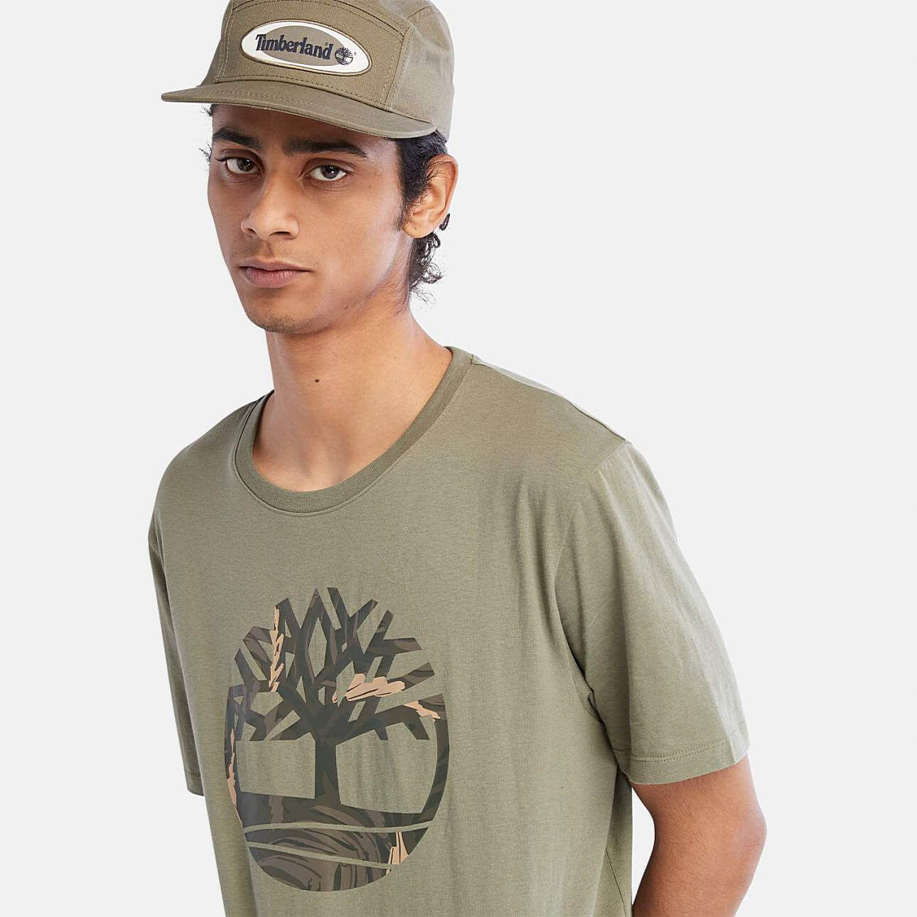 Timberland SS Tree Logo Camo Tee - olive