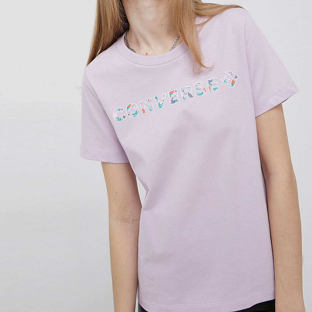 Converse Icon Play Floral Infill Tee PURPLE