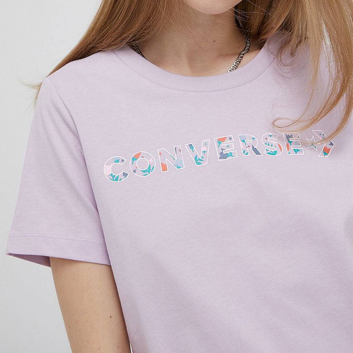 Converse Icon Play Floral Infill Tee PURPLE