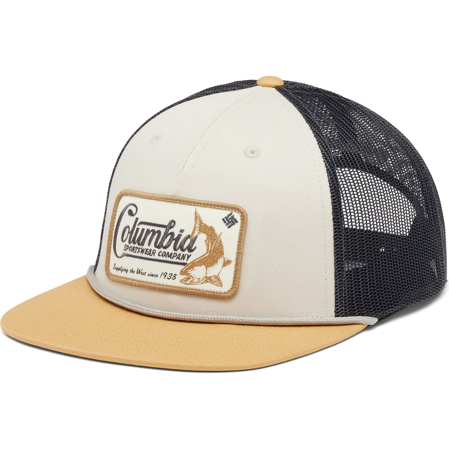 Columbia™ Flat Brim Snap Back - Dark Stone/Light Camel/West Fish