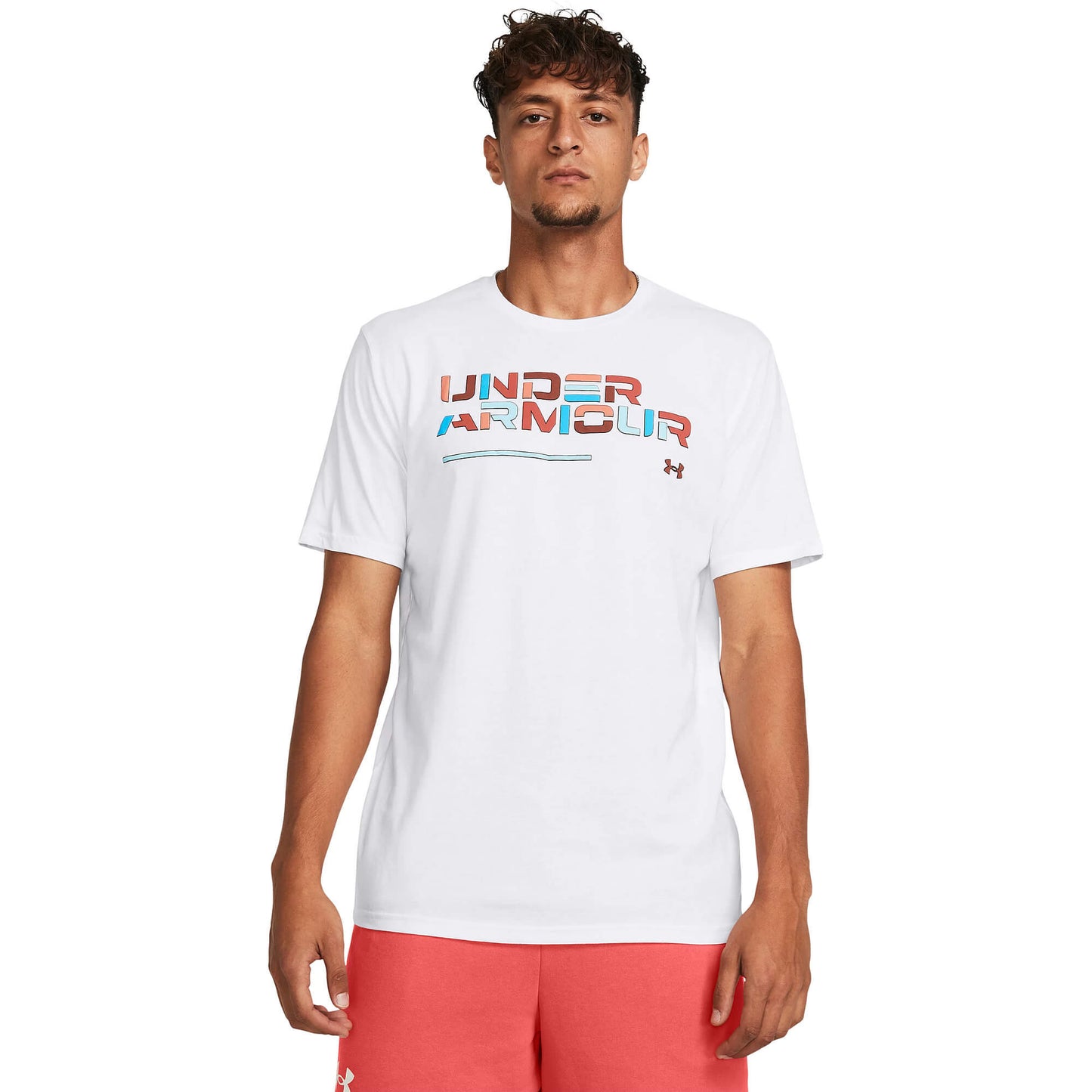 Under Armour UA Colorblock Wordmark SS White