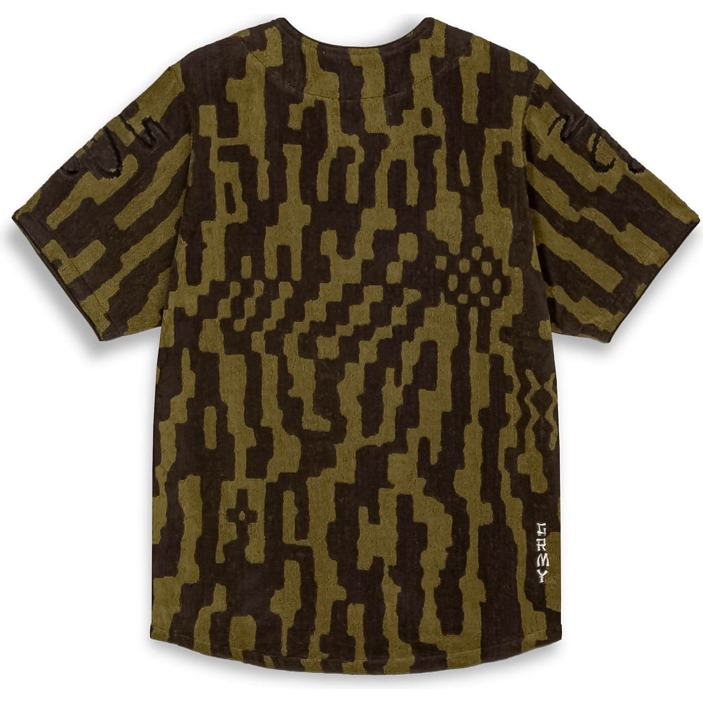 Grimey Wear Lucky Dragon All Over Jacquard Terry Towelling Baseball Jersey Black