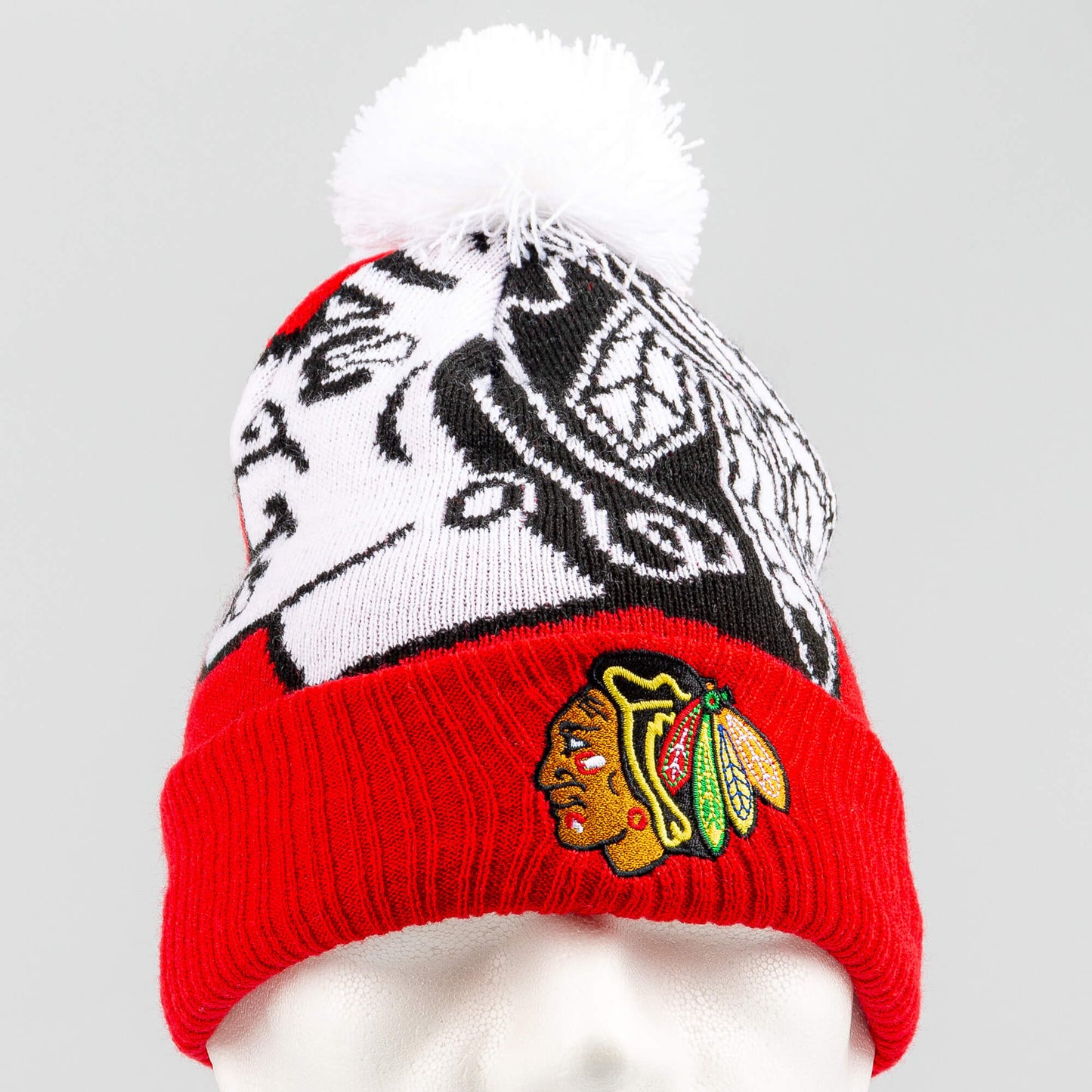Outer Stuff NHL Big-Face Cuffed Pom Blackhawks Red
