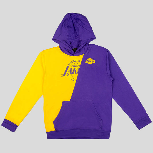 Detská mikina s kapucňou Outerstuff NBA Unrivaled French Terry Hood Los Angeles Lakers fialová/žltá