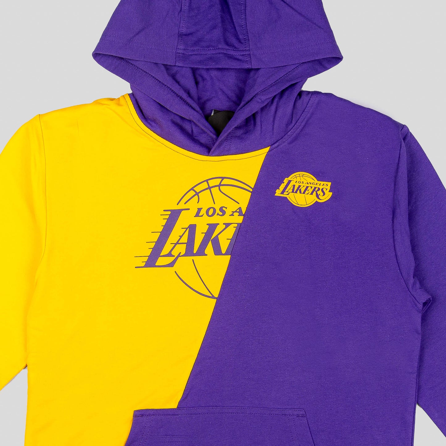 Detská mikina s kapucňou Outerstuff NBA Unrivaled French Terry Hood Los Angeles Lakers fialová/žltá