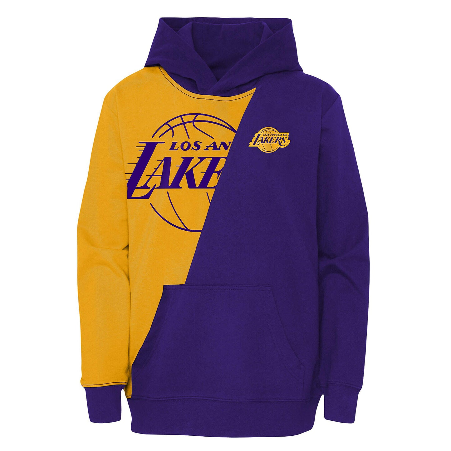 Detská mikina s kapucňou Outerstuff NBA Unrivaled French Terry Hood Los Angeles Lakers fialová/žltá