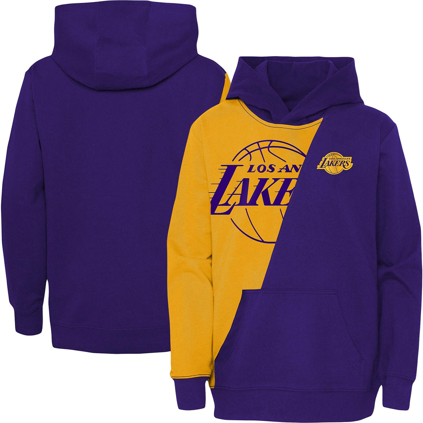 Detská mikina s kapucňou Outerstuff NBA Unrivaled French Terry Hood Los Angeles Lakers fialová/žltá