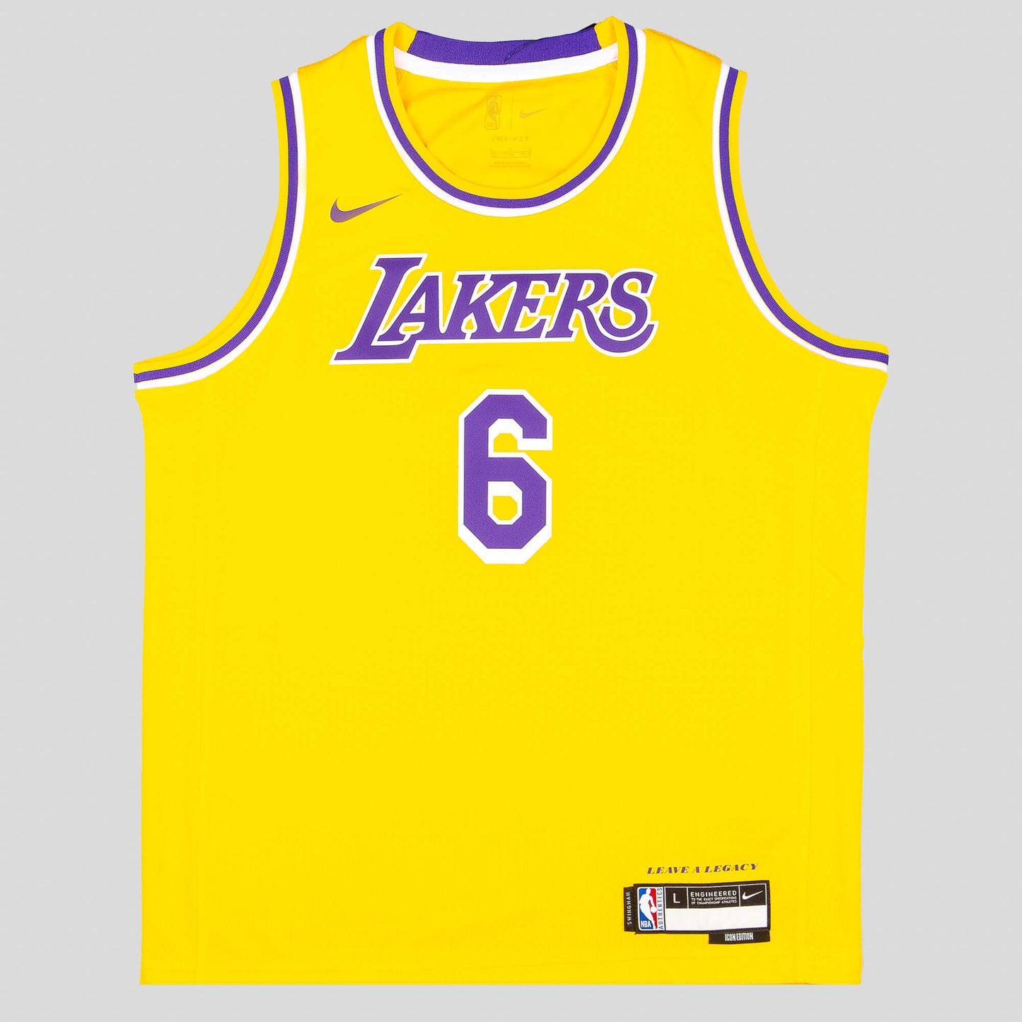 Detský basketbalový dres Nike Boys Icon NBA Swingman Jersey - Player Los Angeles Lakers LeBron James – Nr. 6 žltý