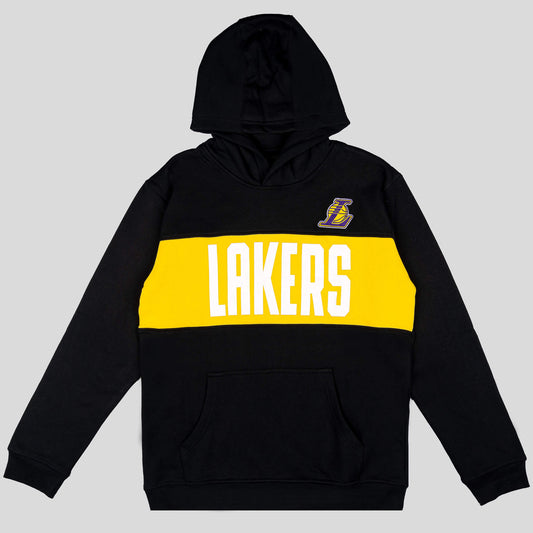 Outer Stuff Pole Position Pullover Hoodie - 8-20Y Los Angeles Lakers Black/Yellow