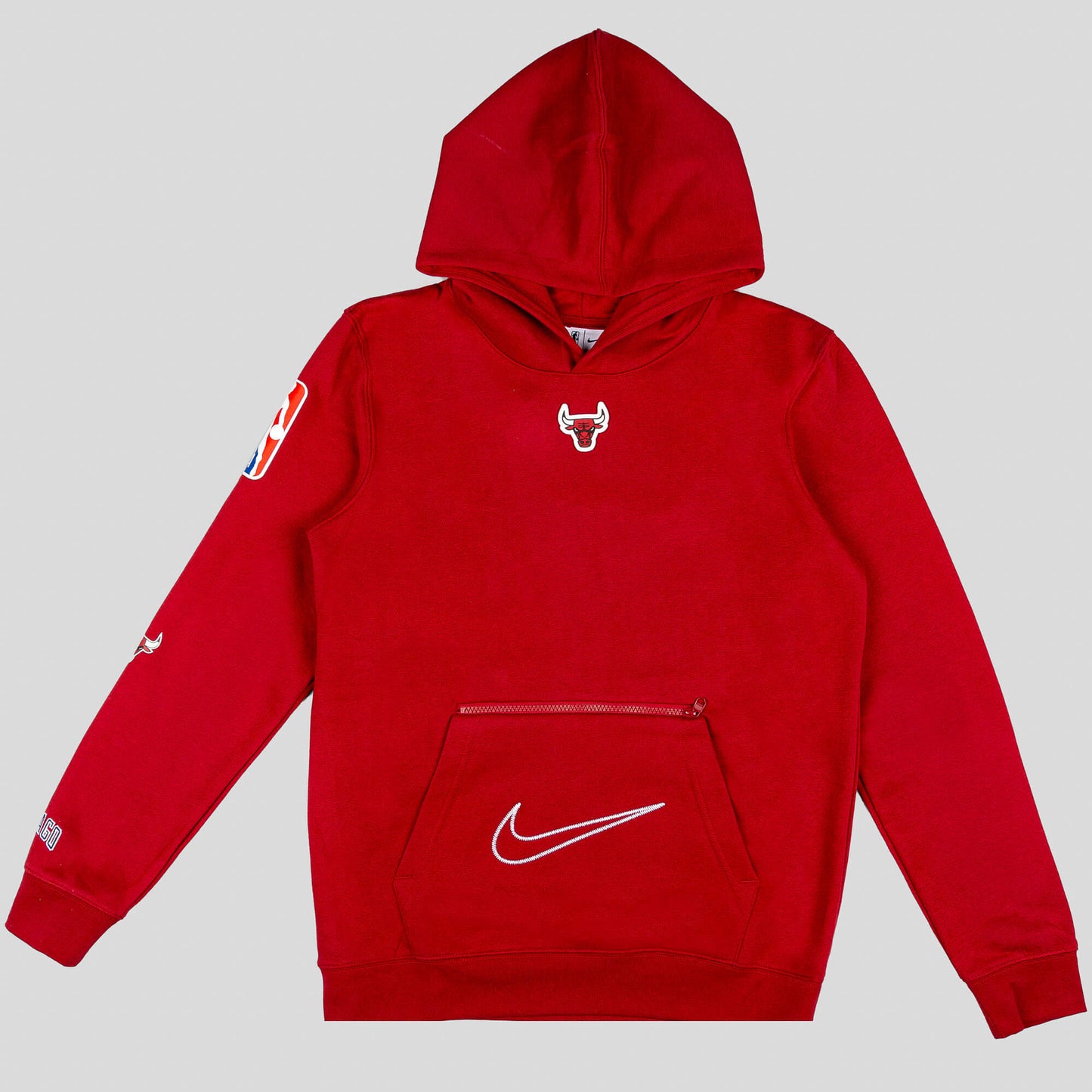 Detská mikina s kapucňou Nike Fleece Pullover Courtside  8-20Y - Chicago Bulls červená