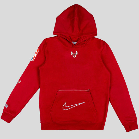 Detská mikina s kapucňou Nike Fleece Pullover Courtside  8-20Y - Chicago Bulls červená
