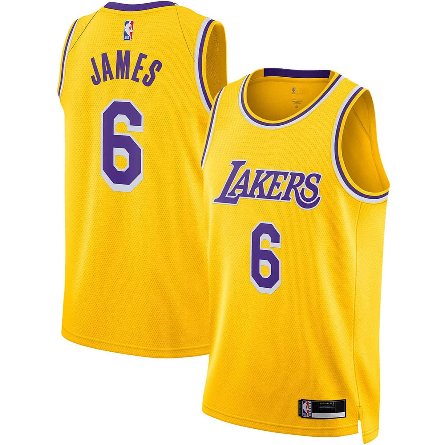 Detský basketbalový dres Nike Boys Icon NBA Swingman Jersey - Player Los Angeles Lakers LeBron James – Nr. 6 žltý