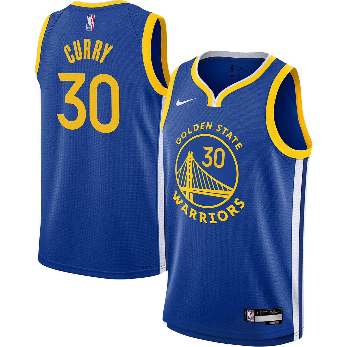 Detský basketbalový dres Nike Boys Icon NBA Swingman Jersey - Player Golden State Warriors Stephen Curry – Nr. 30 modrý