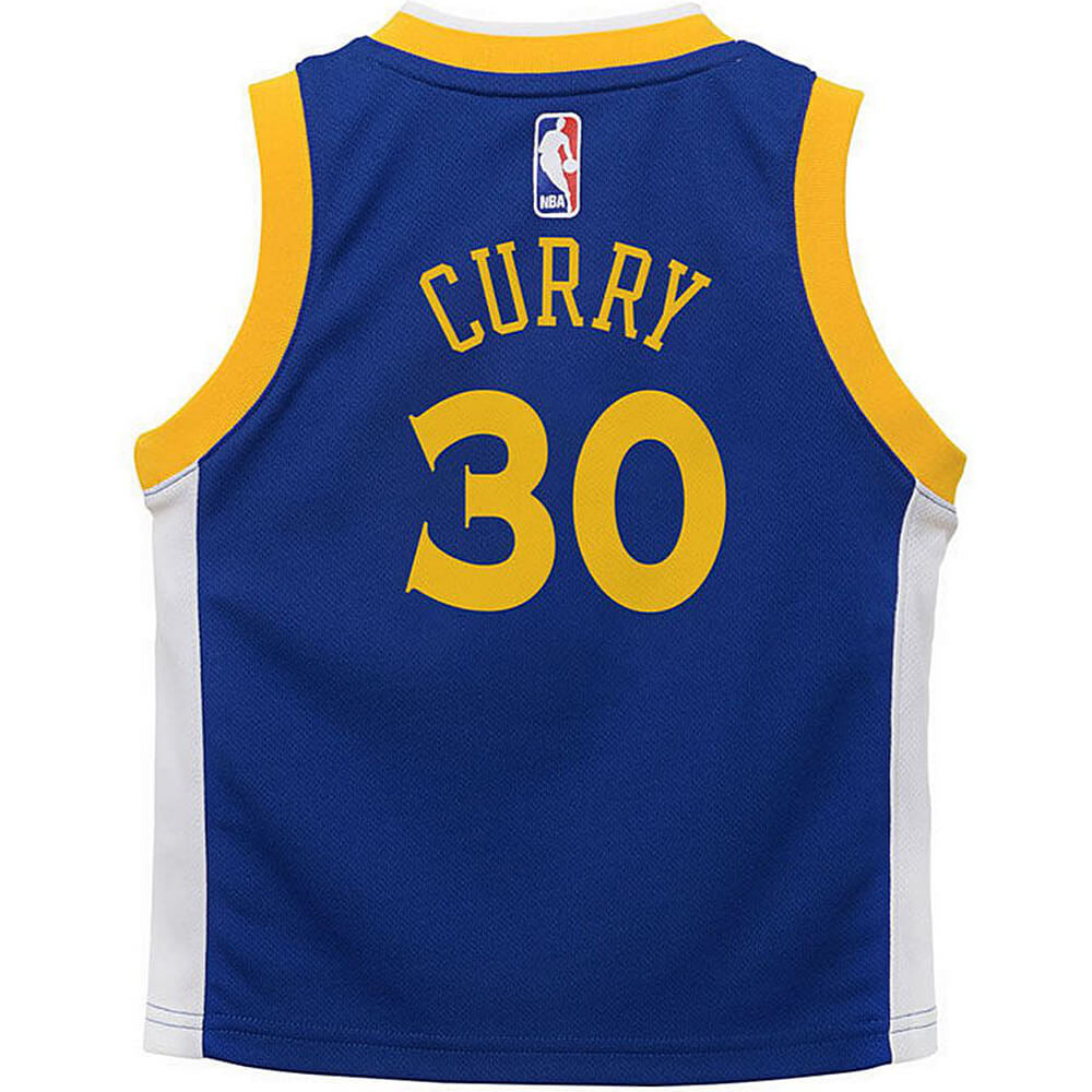 Detský basketbalový dres NBA Nike 0-7Y Icon Replica Jersey Golden State Warriors Stephen Curry – Nr. 30 modrý/žltý