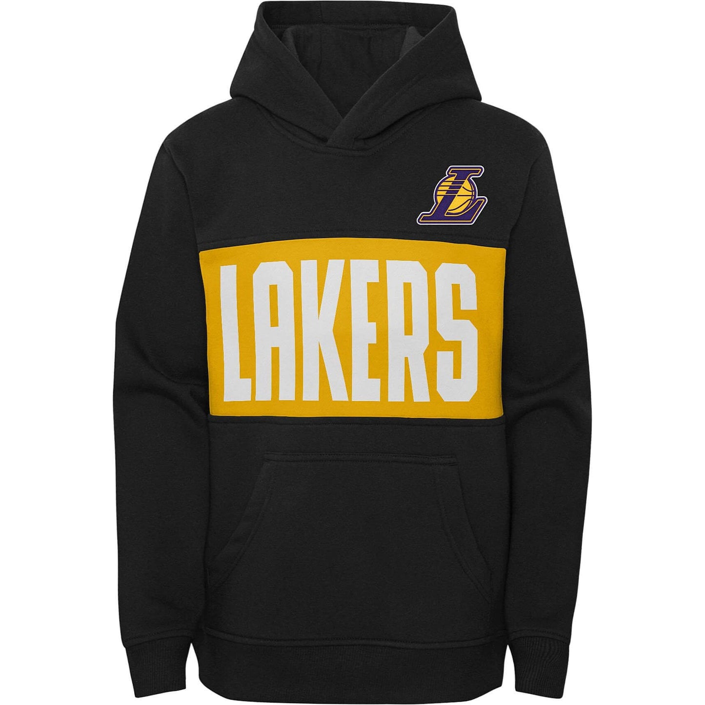 Outer Stuff Pole Position Pullover Hoodie - 8-20Y Los Angeles Lakers Black/Yellow