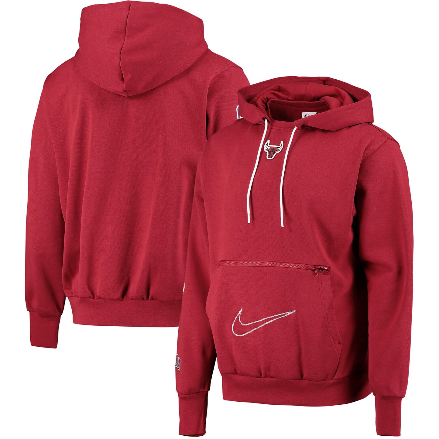 Detská mikina s kapucňou Nike Fleece Pullover Courtside  8-20Y - Chicago Bulls červená