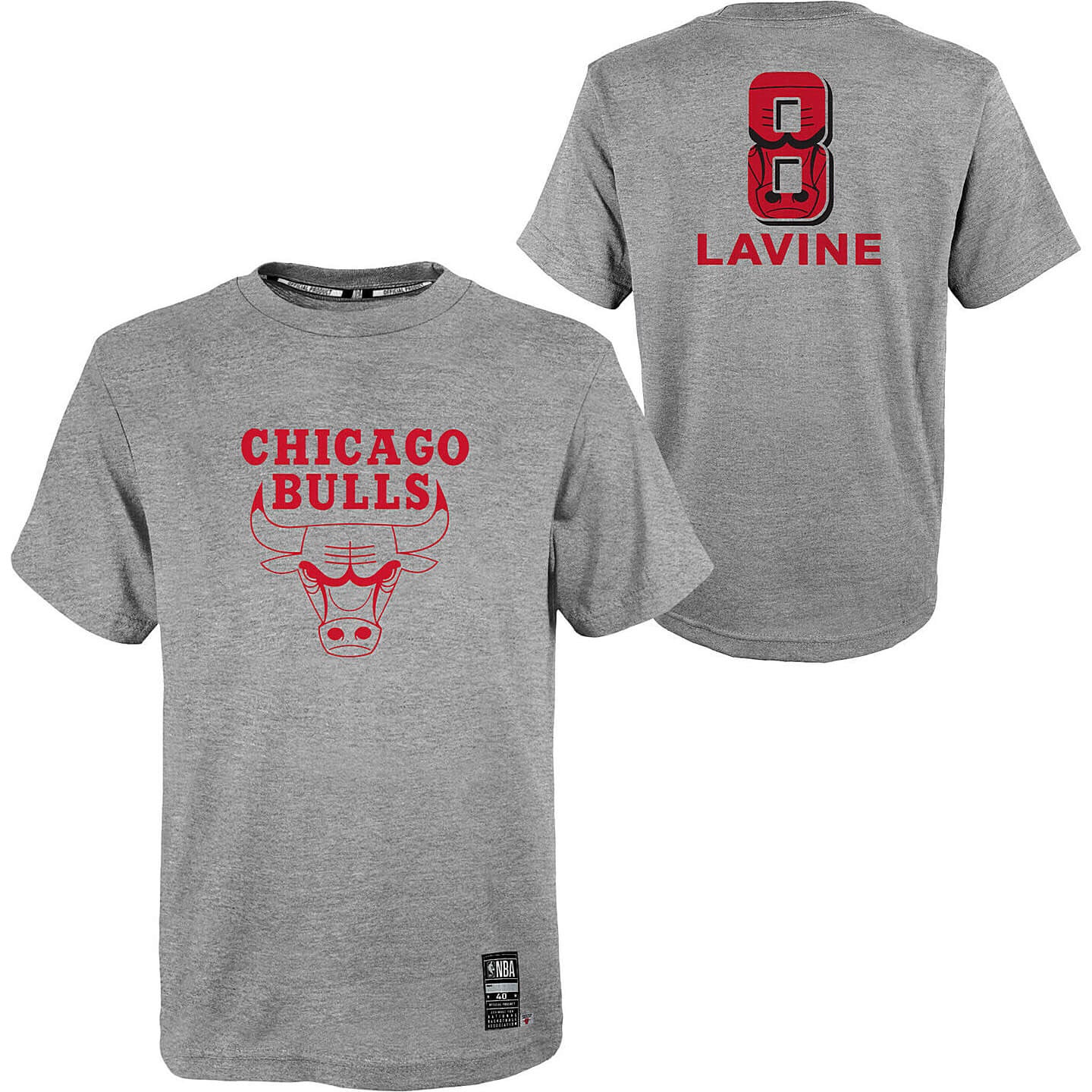 Outer Stuff By The Numbers Ss Tee Chicago Bulls Lavine Zach Grey