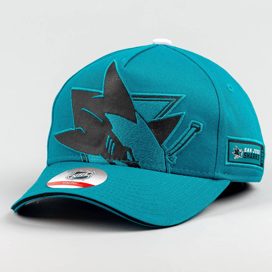 Outer Stuff NHL Big-Face Precurved Snap Sharks Turquoise