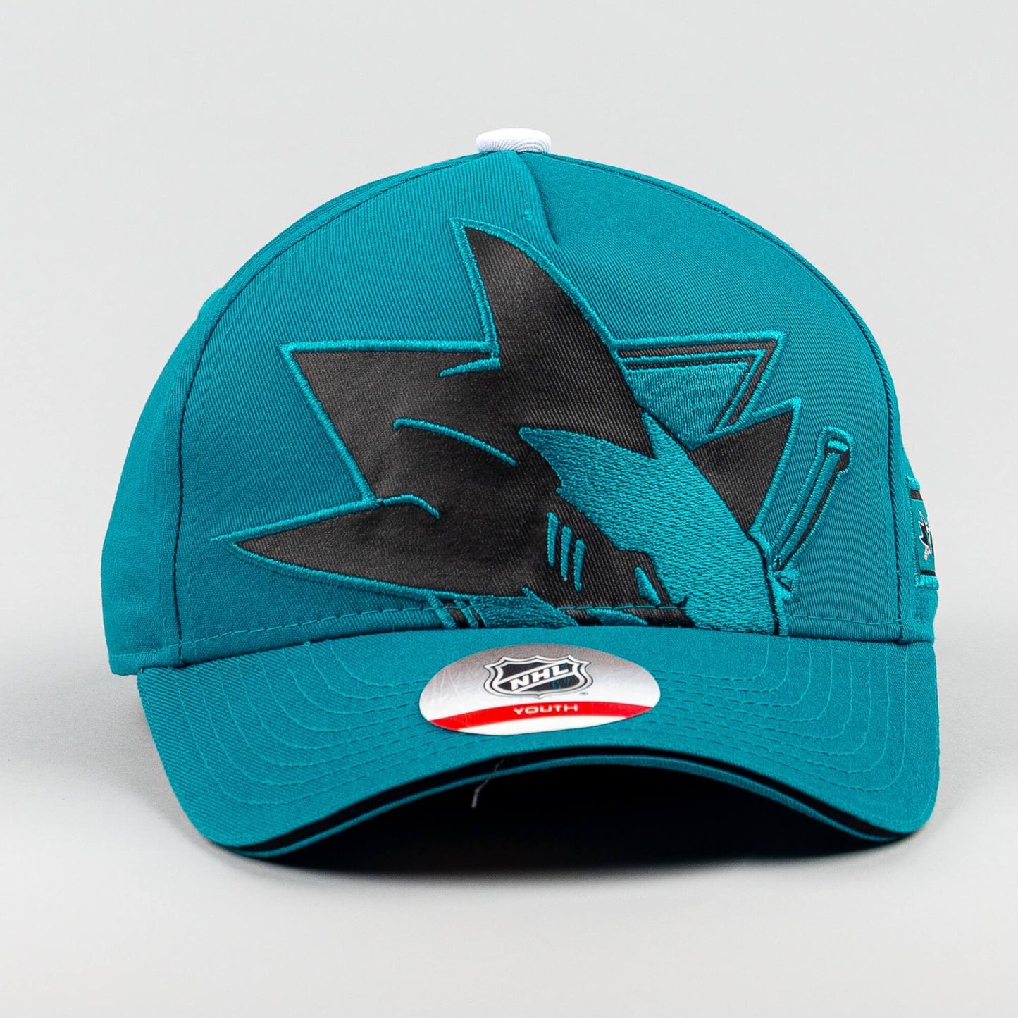 Outer Stuff NHL Big-Face Precurved Snap Sharks Turquoise