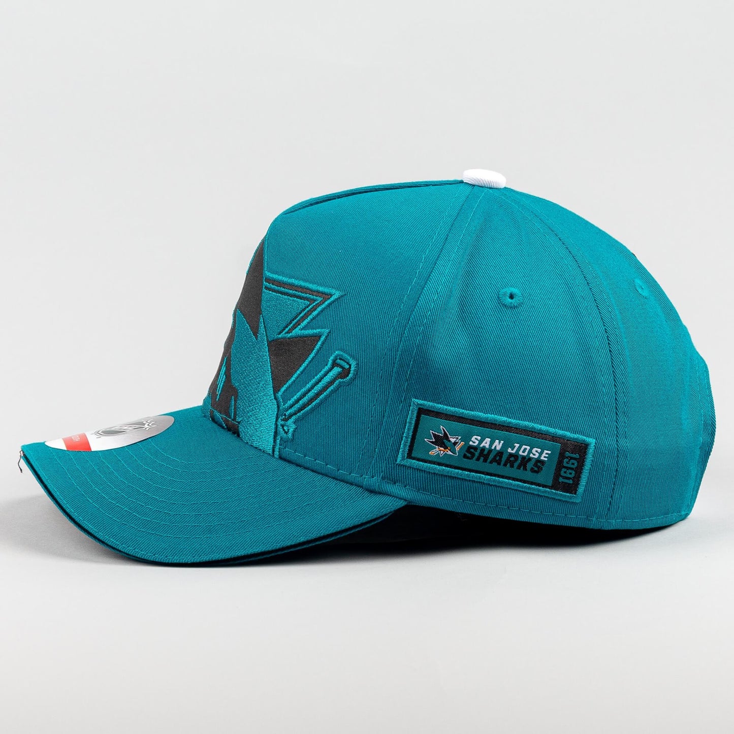 Outer Stuff NHL Big-Face Precurved Snap Sharks Turquoise