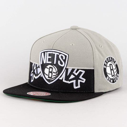 Šiltovka Mitchell & Ness NBA Half N Half Brooklyn Nets šedá